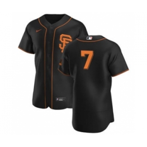 Men's Nike San Francisco Giants #7 Donovan Solano Black Alternate 2020 Authentic Player Baseball Jersey