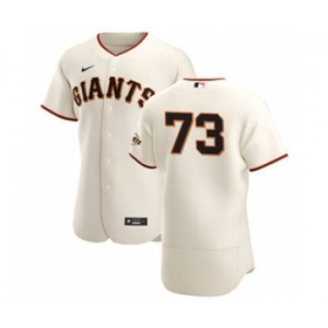 Men's Nike San Francisco Giants #73 Caleb Baragar Cream Home 2020 Authentic Player Baseball Jersey