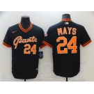 Men's Nike San Francisco Giants#24 Willie May Black Retro Baseball Jersey