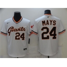 Men's Nike San Francisco Giants#24 Willie May White Retro Baseball Jersey