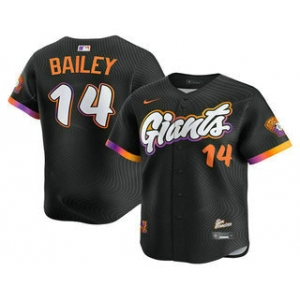 Men's San Francisco Giants #14 Patrick Bailey Black 2025 City Connect Limited Stitched Jersey