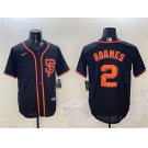 Men's San Francisco Giants #2 Willy Adames Black Cool Base Stitched Baseball Jersey