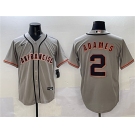 Men's San Francisco Giants #2 Willy Adames Gray Cool Base Stitched Baseball Jersey