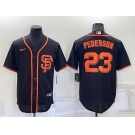 Men's San Francisco Giants #23 Joc Pederson Black Alternate Nike Jersey