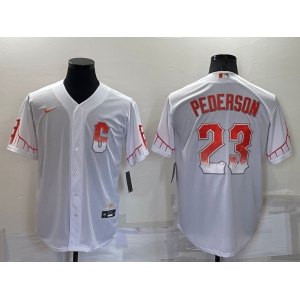 Men's San Francisco Giants #23 Joc Pederson White 2021 City Connect Stitched Cool Base Nike Jersey