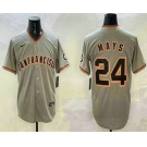 Men's San Francisco Giants #24 Willie Mays Grey Limited Stitched Baseball Jersey