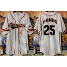 Men's San Francisco Giants #25 Barry Bonds White Limited Stitched Baseball Jersey