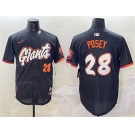Men's San Francisco Giants #28 Buster Posey Anthracite 2025 City Connect Limited Stitched Baseball Jersey