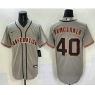 Men's San Francisco Giants #40 Madison Bumgarner Grey Cool Base Stitched Jersey