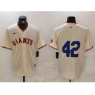 Men's San Francisco Giants #42 Jackie Robinson Cream Limited Stitched Cool Base Jersey