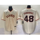 Men's San Francisco Giants #48 Pablo Sandoval Cream 2024 Home Limited Stitched Baseball Jersey