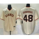 Men's San Francisco Giants #48 Pablo Sandoval Cream Limited Stitched Jersey