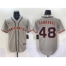 Men's San Francisco Giants #48 Pablo Sandoval Gray Cool Base Stitched Baseball Jersey