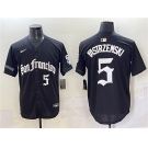Men's San Francisco Giants #5 Mike Yastrzemski Black 'Gothic Fog Edition' Vapor Premier Limited Stitched Baseball Jersey