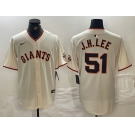 Men's San Francisco Giants #51 Jung Hoo Lee Cream 2024 Home Limited Stitched Baseball Jersey