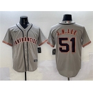 Men's San Francisco Giants #51 Jung Hoo Lee Gray Cool Base Stitched Baseball Jersey