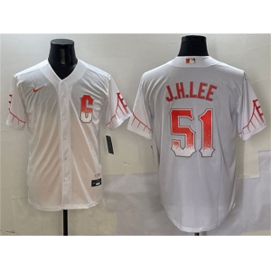 Men's San Francisco Giants #51 Jung Hoo Lee White City Connect Cool Base Stitched Baseball Jersey