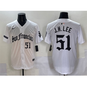 Men's San Francisco Giants #51 Jung Hoo Lee White 'Gothic Fog Edition' Vapor Premier Limited Stitched Baseball Jersey