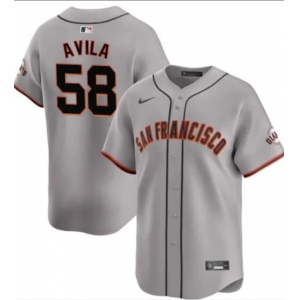 Men's San Francisco Giants #58 Nick Avila Gray Away Limited Stitched Baseball Jersey