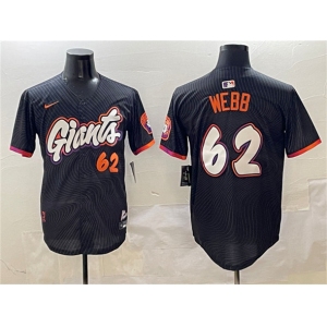 Men's San Francisco Giants #62 Logan Webb Anthracite 2025 City Connect Limited Stitched Baseball Jersey