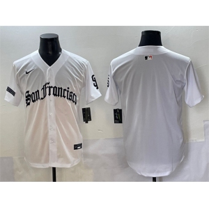 Men's San Francisco Giants Blank White 'Gothic Fog Edition' Vapor Premier Limited Stitched Jersey