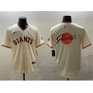 Men's San Francisco Giants Cream Team Big Logo Limited Stitched Baseball Jersey
