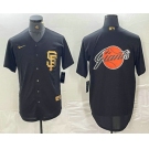 Men's San Francisco Giants Team Big Logo Black Gold Cool Base Stitched Baseball Jerseys