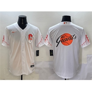 Mens San Francisco Giants Team Big Logo White City Connect Cool Base Stitched Baseball Jersey