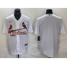 Men's St Louis Cardinals Blank White Rainbow Stitched MLB Cool Base Nike Jersey