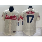 Men's Los Angeles Angels #17 Shohei Ohtani Cream 2022 City Connect Flex Base Stitched Jersey