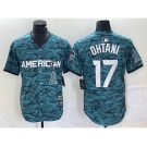 Men's Los Angeles Angels #17 Shohei Ohtani Teal 2023 All Star Cool Base Stitched Jersey