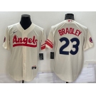 Men's Los Angeles Angels #23 Archie Bradley Cream 2022 City Connect Cool Base Stitched Jersey