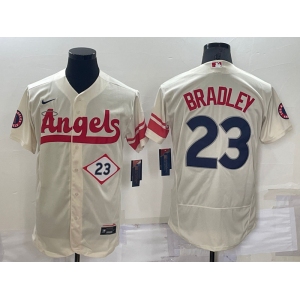 Men's Los Angeles Angels #23 Archie Bradley Number Cream 2022 City Connect Flex Base Stitched Jersey