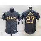 Men's Los Angeles Angels #27 Mike Trout Grey 2022 All Star Stitched Flex Base Nike Jersey