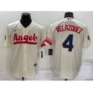 Men's Los Angeles Angels #4 Andrew Velazquez Cream 2022 City Connect Cool Base Stitched Jersey