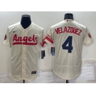 Men's Los Angeles Angels #4 Andrew Velazquez Cream 2022 City Connect Flex Base Stitched Jersey