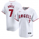 Men's Los Angeles Angels #7 Jo Adell White Home Limited Baseball Stitched Jersey