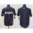 Men's Los Angeles Angels Blank Black 'Gothic Halo Edition' Vapor Limited Stitched Baseball Jersey