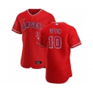 Men's Nike Los Angeles Angels #10 Justin Upton Red Alternate 2020 Authentic Player Baseball Jersey