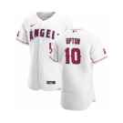 Men's Nike Los Angeles Angels #10 Justin Upton White Home 2020 Authentic Player Baseball Jersey