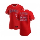 Men's Nike Los Angeles Angels #22 David Fletcher Red Alternate 2020 Authentic Player Baseball Jersey