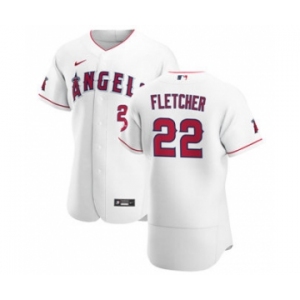 Men's Nike Los Angeles Angels #22 David Fletcher White Home 2020 Authentic Player Baseball Jersey