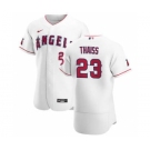 Men's Nike Los Angeles Angels #23 Matt Thaiss White Home 2020 Authentic Player Baseball Jersey