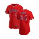 Men's Nike Los Angeles Angels #24 Noe Ramirez Red Alternate 2020 Authentic Player Baseball Jersey