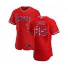 Men's Nike Los Angeles Angels #25 Jared Walsh Red Alternate 2020 Authentic Player Baseball Jersey