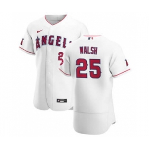 Men's Nike Los Angeles Angels #25 Jared Walsh White Home 2020 Authentic Player Baseball Jersey