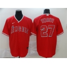 Men's Nike Los Angeles Angels #27 Mike Trout Red Alternate Stitched Baseball Jersey