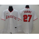 Men's Nike Los Angeles Angels #27 Mike Trout White Home Stitched Baseball Jersey