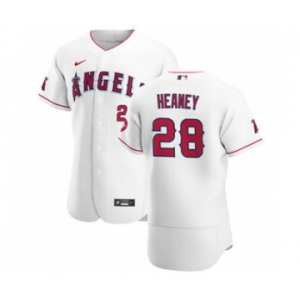 Men's Nike Los Angeles Angels #28 Andrew Heaney White Home 2020 Authentic Player Baseball Jersey
