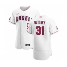 Men's Nike Los Angeles Angels #31 Ty Buttrey White Home 2020 Authentic Player Baseball Jersey